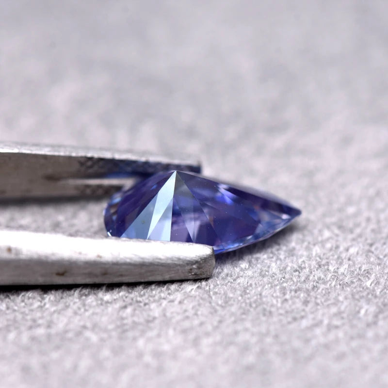 Pear Cut Lavender Color Moissanite Synthetic Gemstone with Certificate Hand Cutting