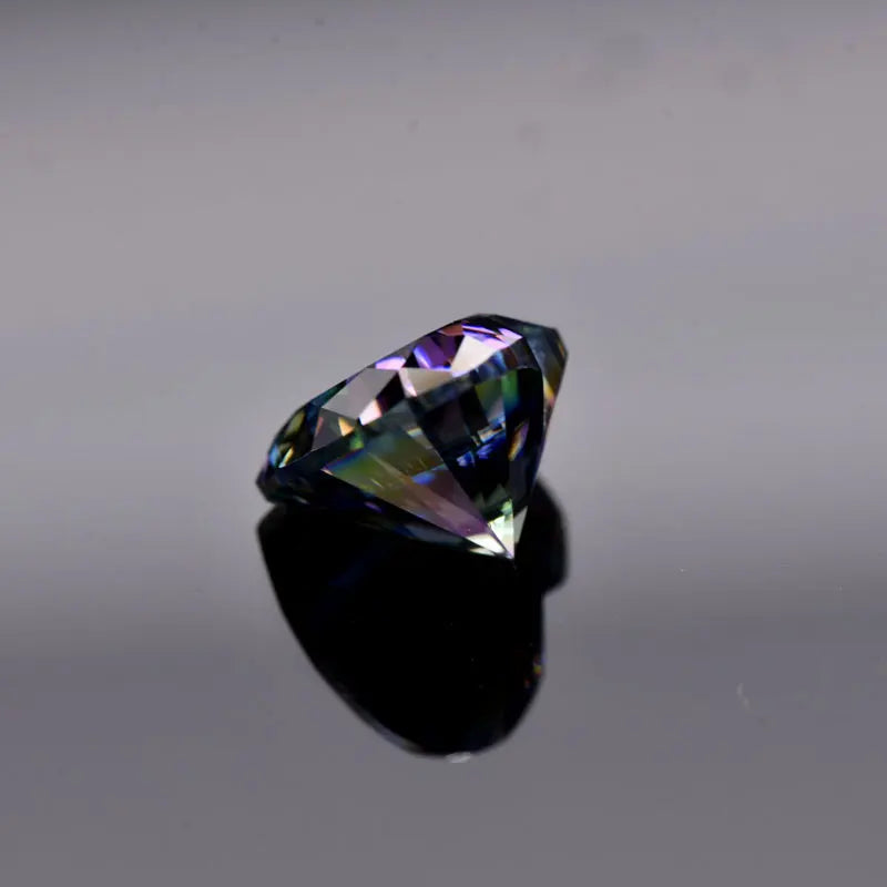 Moissanite VVS1 Artificial Stone Rainbow Green Color Heart Cut with Certificate Factory Outlet