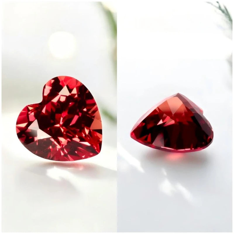 Heart Cut Lab Grown Sapphire Sunset Red Color for Charms DIY Advanced Jewelry Rings Making Materials with Certificate Wholesale