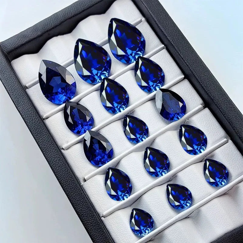 Lab Grown Sapphire Royal Blue Color Multiple Cutting Techniques Jewelry Making Ring Main Materials Selectable AGL Certificate