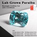 Lab Grown Paraiba Rectangle Cushion Cut Neon Blue Color Gemstone for DIY Jewelry Making Ring Necklace Inlay AGL Certificate