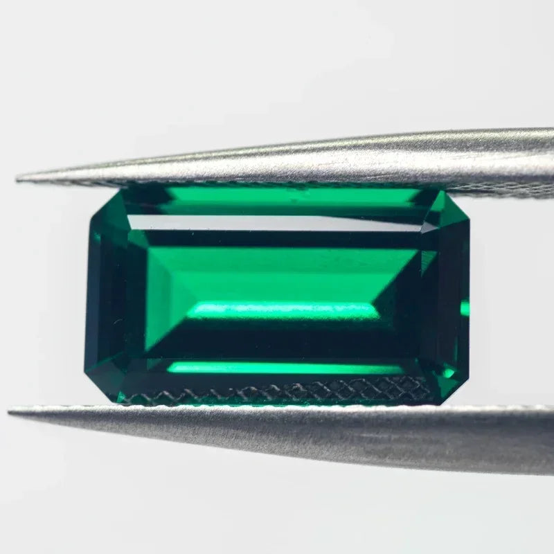 Laboratory Emerald Rectangle Shape Hydrothermal Colombia Size 10x14mm For Diy Jewelry Making Materials Selectable AGL Certificat