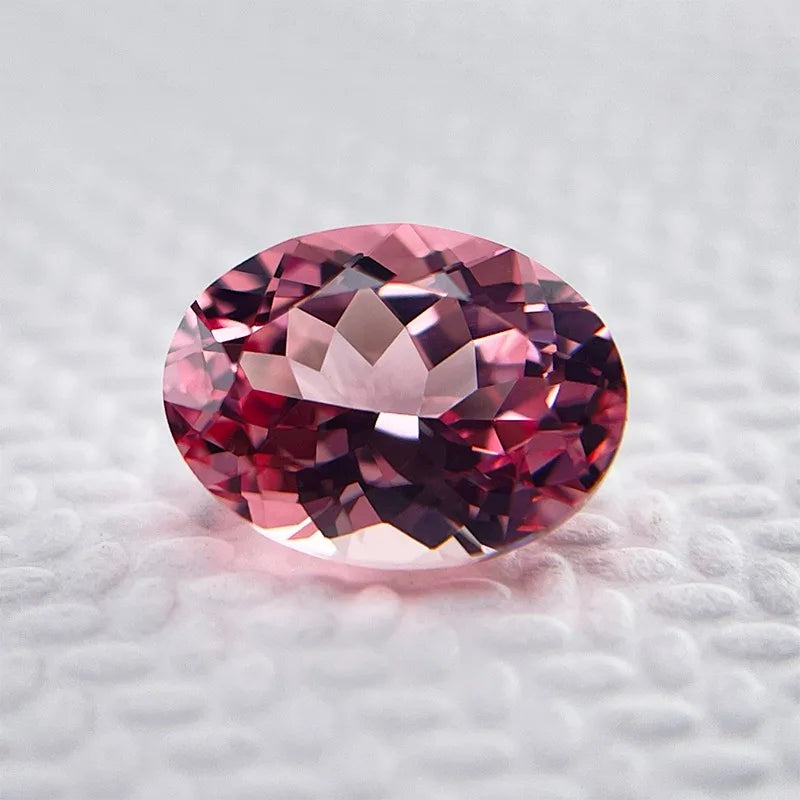 Lab Grown Sapphire Oval Cut Sunrise Pink Color DIY Charms Jewelry Making Main Materials Selectable AGL Certificate