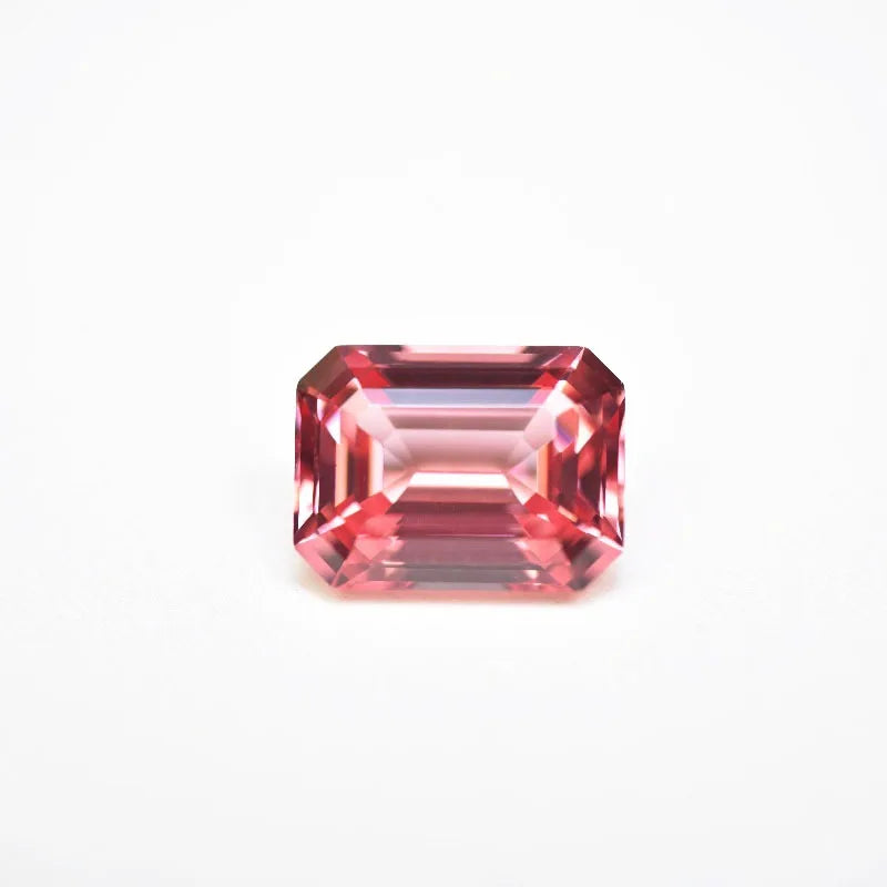Lab Grown Padparadscha Emerald Cut Fire Lotus Color High Quality Loose Gemstone For Jewelry Making Selectable AGL Certificate