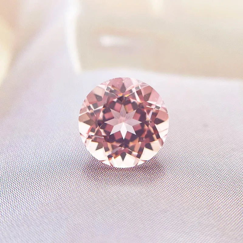 Lab Grown Sapphire Round Shape Morgan Pink Color VVS1 Charms Gemstone for DIY Ring Necklace Earrings Main Materials Certificate
