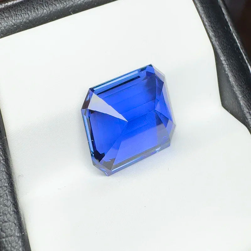 Lab Grown Sapphire Emerald Cut Royal Blue 10x14mm 9.5ct  VVS1 Gemstone for Diy Jewelry Making with AGL Certificate