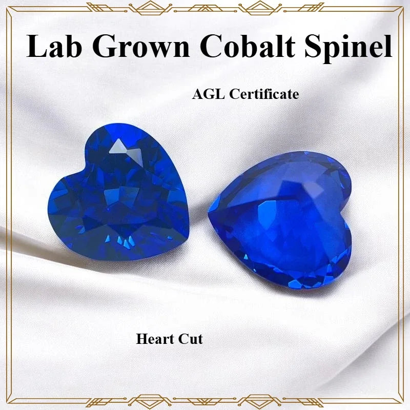 TOPHeart Cut Lab Grown Cobalt Spinel  Loose Gemstone