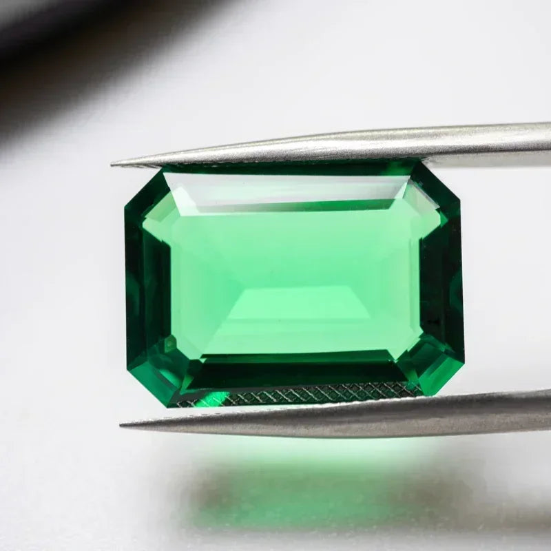 Emerald Rectangle Shape Laboratory Hydrothermal Colombia Size 12x16mm for Diy Jewelry Making Materials Selectable AGL Certificat