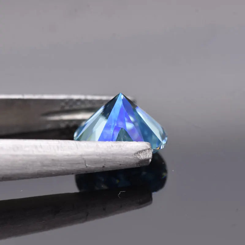 Moissanite VVS1 Artificial Stone Aquamarine Color Heart Cut with Certificate DIY Jewelry