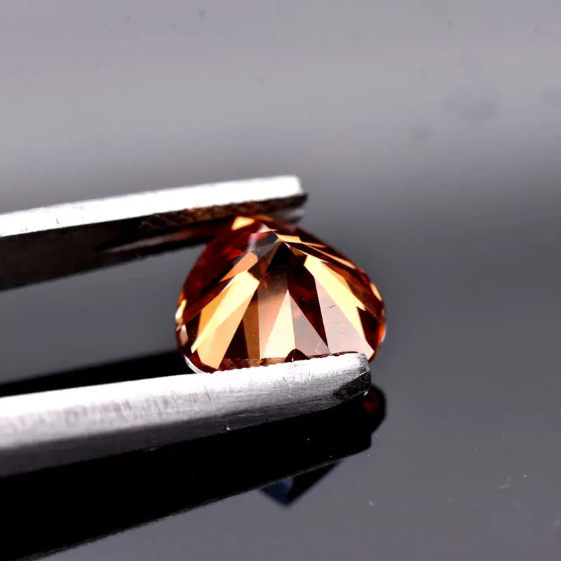 Moissanite VVS1 Artificial Stone Waternelon Red Color Heart Cut with Certificate DIY Jewelry