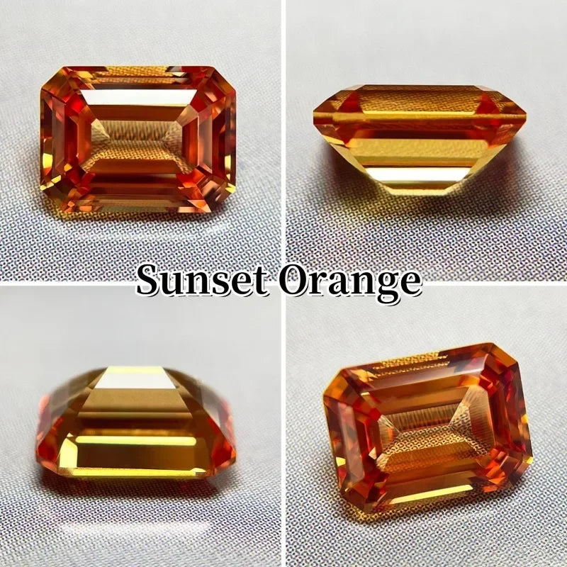 A- Lab Grown Sapphire Emerald Shape High-quality DIY Charms Jewelry Rings Earring Making Main Materials Selectable AGL Certifica