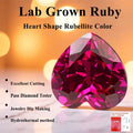 Rubellite Color Heart Shape Lab Grown Ruby VVS1 Stone for Charms Diy Jewelry Making Necklace Material Selectable AGL Certificate