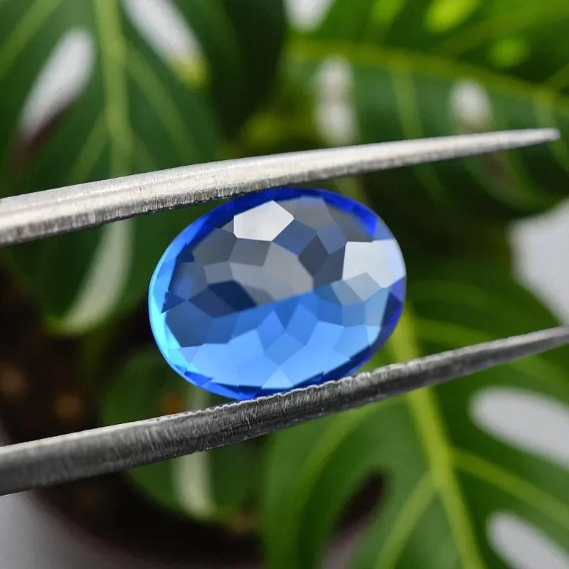 TOPLab Grown Cobalt Spinel Oval Shaped Extremely Shiny Quality DIY Charms Ring Necklace Earrings Main Materials with Certificate