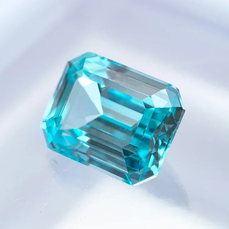 Lab Grown Paraiba Charms Gemstone for Jewelry Making Emerald Cut DIY Ring Necklace Earrings Main Materials with Certificate