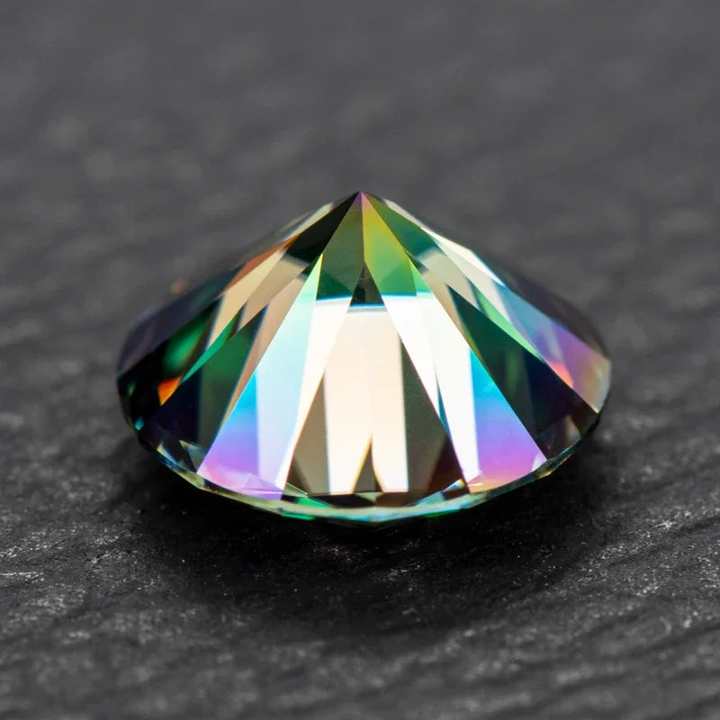 Moissanite Stone Round Cut Rainbow Purple Multiple Colors Available Gemstone for DIY Jewelry Making with Certificate
