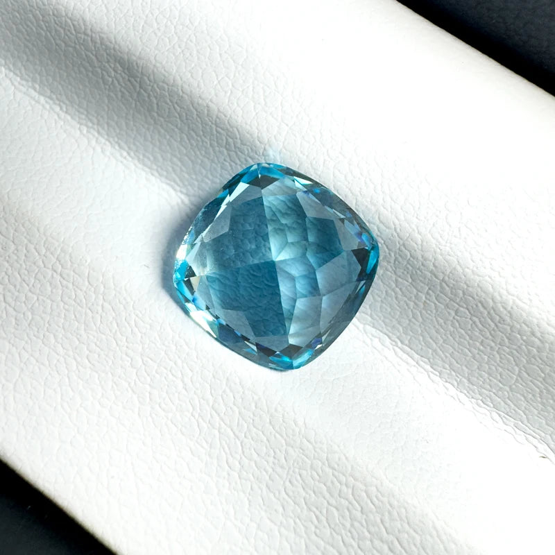 Sapphire Aquamarine Color Cushion Shape Lab Grown Gemstone VVS1 for DIY Advanced Jewelry Rings Earrings Making with Certificate