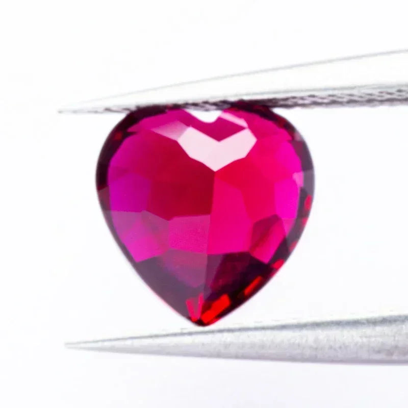 Heart Shape Pigeon Blood Color Lab Grown Ruby VVS1 Gemstone for Charms Diy Jewelry Making Pendant Selectable AGL Certificate