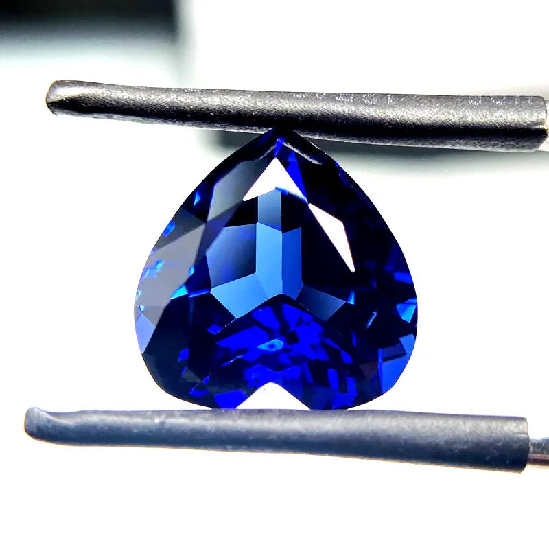 Sapphire Lab Grown Stone Heart Shape Royal Blue Color DIY Jewelry Setting&Custom Design Certificate Multiple Shapes Selectable