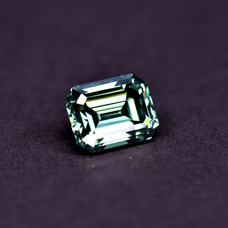 Emerald Cut Moissanite Stone VVS1 Emperor Purple Color  DIY Jewelry Certificate Artificial Gemstone