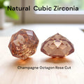 New Cubic Zirconia Octagon Rose Cut Champagen Gemstone Loose Stone For Pendant Earring Jewelry Making