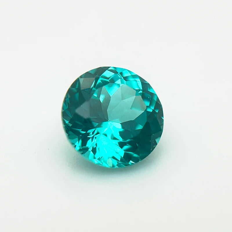 Lab Grown Paraiba Gemstone Round Cut Neon Blue Color DIY Ring Necklace Earrings Main Materials Selectable AGL Certificate