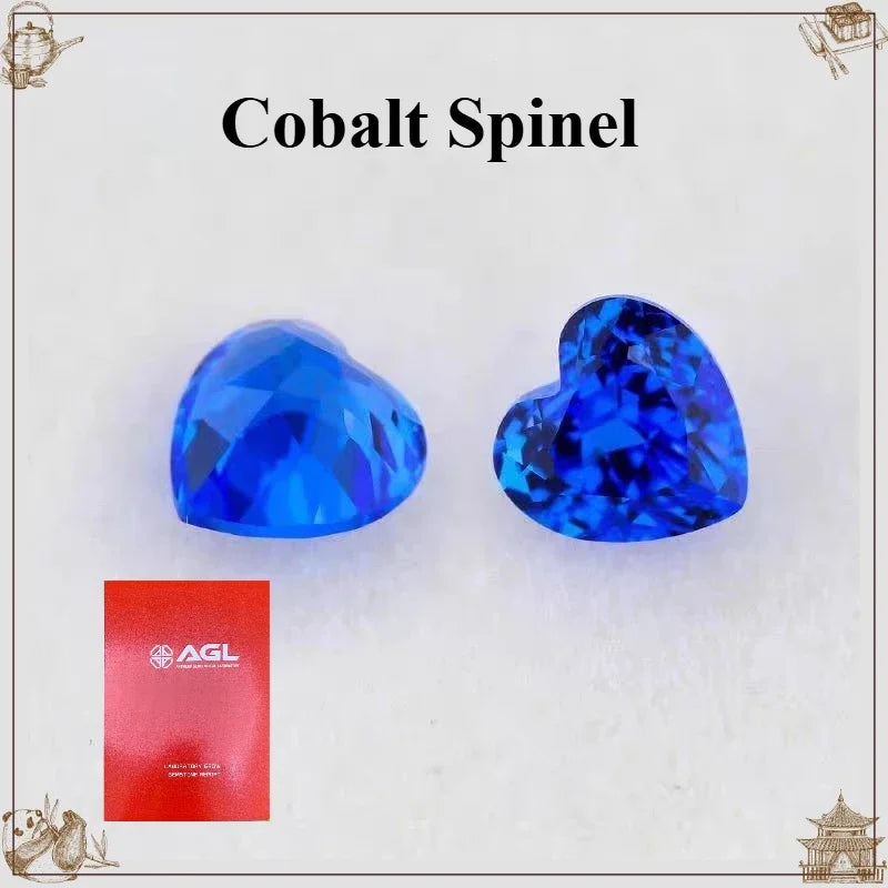 TOPHeart Cut Lab Grown Cobalt Spinel Gemstone