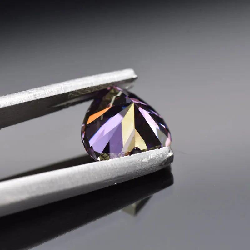 Moissanite VVS1 Artificial Stone Emperor Purple Color Heart Cut with Certificate Factory Outlet