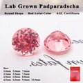Lab Grown Padparadscha Round Cut Red Lotus Color Extremely Shiny Quality DIY Ring Necklace Earrings Main Materials Certificate