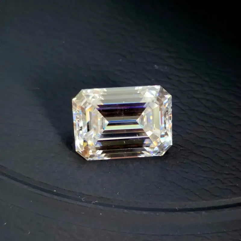 Emerald Cut Moissanite Stone Artificial Gemstone VVS1 D Color  DIY Jewelry Certificate