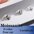 Pear Cut D Color Moissanite Synthetic Gemstone with Certificate Wholesale