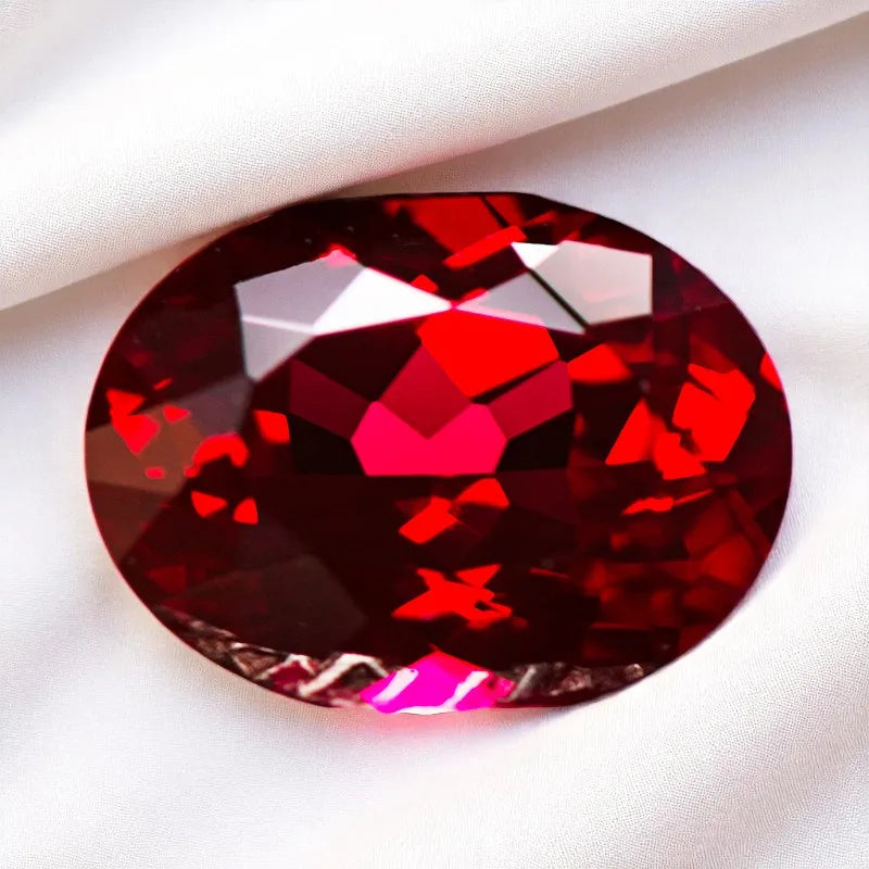 Lab Grown Ruby Pigeon Blood Red Multiple Sizes Oval Shape Gemstone With AGL Certificate For Earring Pendant Jewelry Making