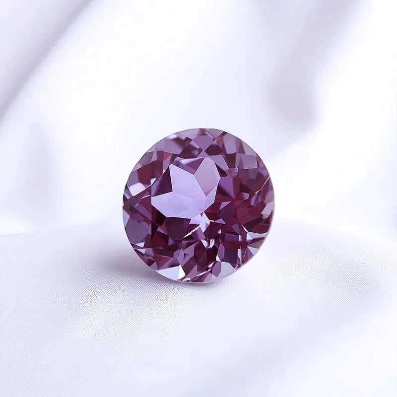 Lab Grown Alexandrite Stone Round Cut Colorful Gemstone With AGL Certificate For Jewelry Making