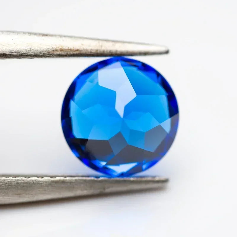 TOPB-Lab Grown Cobalt Spinel Loose Stone Round Shape Blue Demon Color Gemstone Beads For Jewelry Making Selectable AGL Certifica