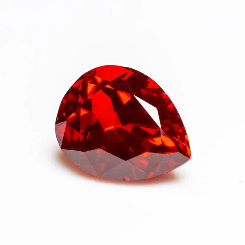 Lab Grown Ruby Red Color Pear Shaped VVS1 Charms Diy Jewelry Rings Earrings Making Selectable AGL Certificate