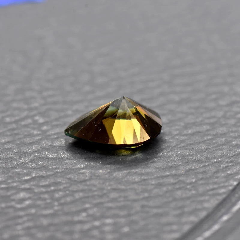 Pear Cut Yellow Green Color Moissanite Synthetic Gemstone with Certificate Unnatural