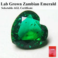 Lab Grown Zambian Emeralds Heart Shape Hydrothermal Hand Cut Natural Inclusions for AGL Certificate Lab Created Emerald
