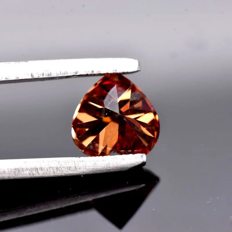 Moissanite VVS1 Artificial Stone Waternelon Red Color Heart Cut with Certificate DIY Jewelry