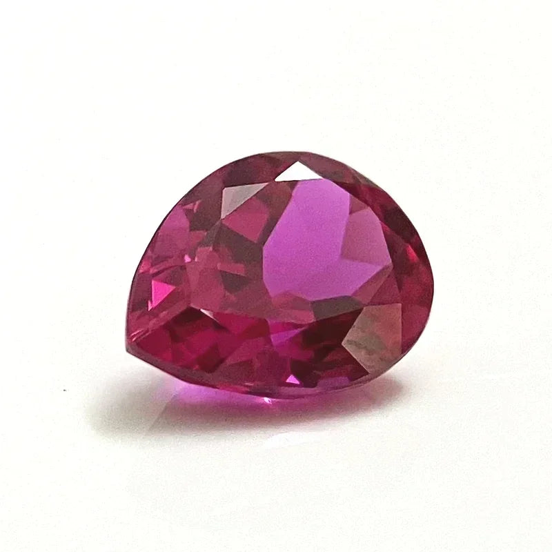 Pear Shape Rubellite Color Lab Grown Ruby VVS1 Gemstone Charms for Diy Jewelry Making Materials Selectable AGL Certificate