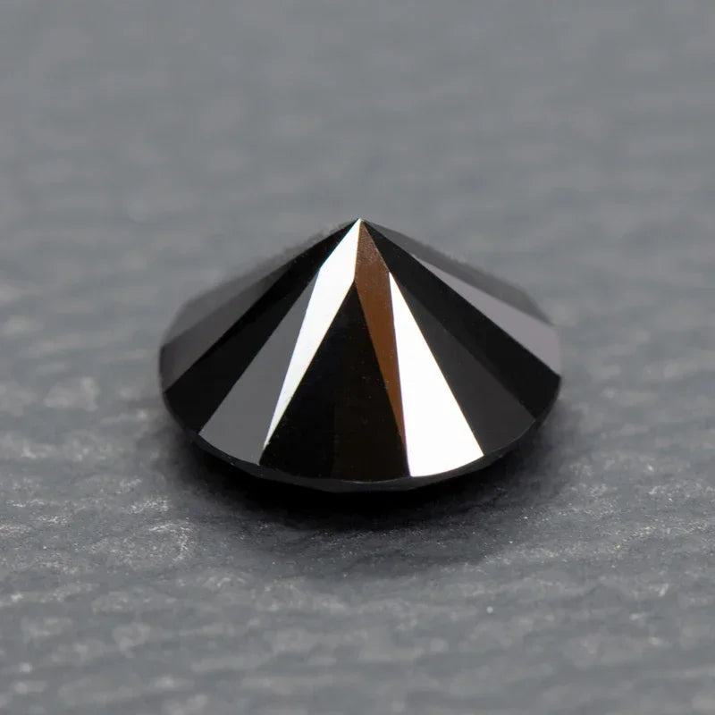Top Quality Moissanite Round Shape Black Color Primary Colours Small Size Charms Gemstone DIY Ring Necklace Earrings Materials