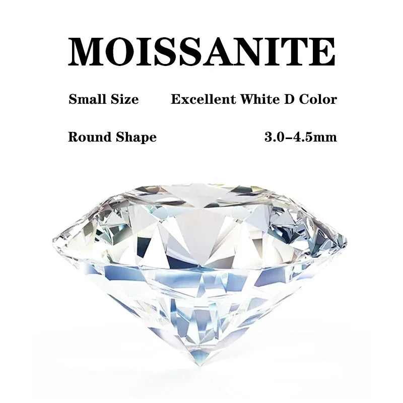 Top Quality Moissanite Stone Excellent White D Color Round Cut VVS1 Small Size Harms Gemstone DIY Ring Necklace Earrings Main Ma