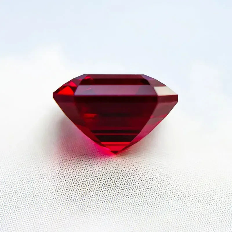 Lab Grown Ruby VVS1 Square Shape Asscher Red Color Gemstone for Diy Jewelry Making Materials with Certificate Wholesale Price