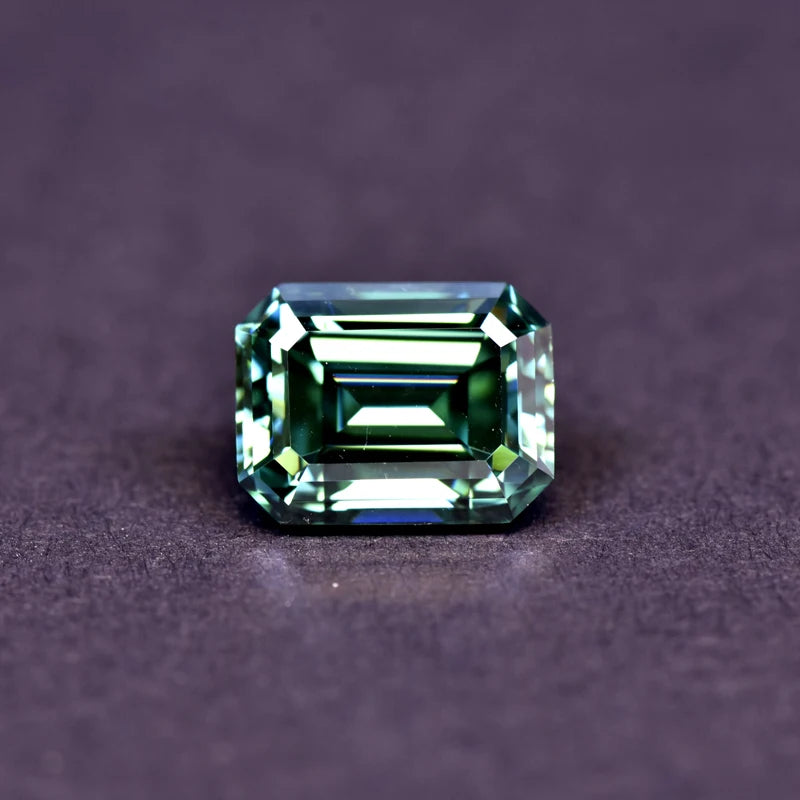 Emerald Cut Moissanite Stone VVS1 Emperor Purple Color  DIY Jewelry Certificate Artificial Gemstone