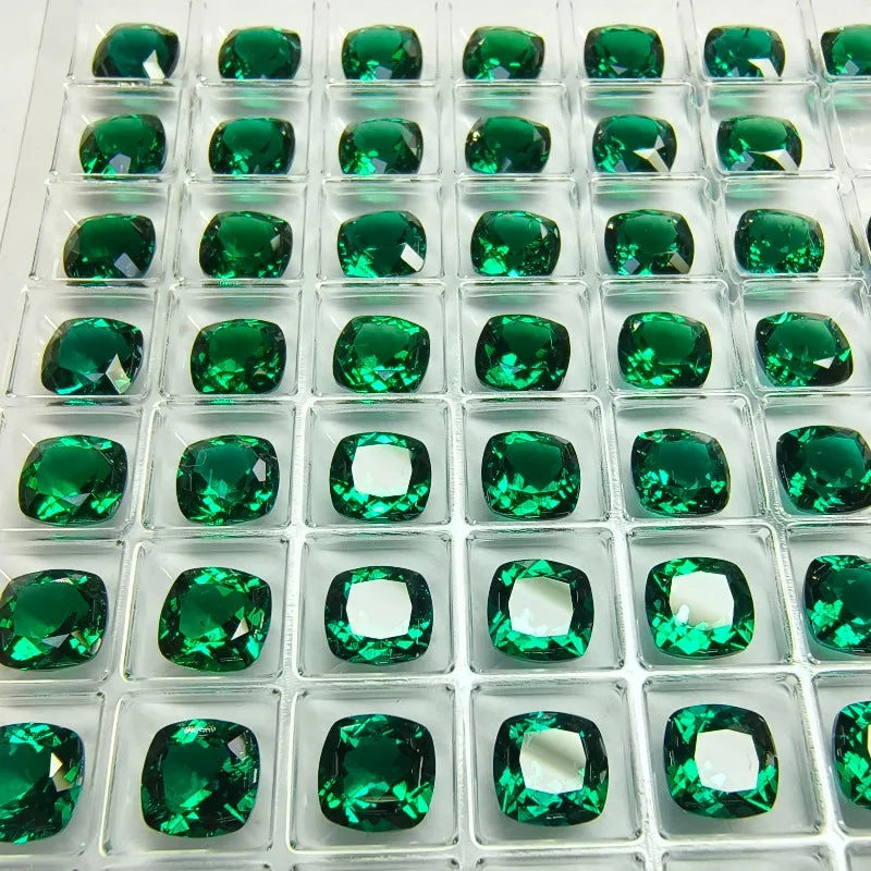 Lab Grown Zambian Emeralds Oval Cut Hydrothermal Hand Cutting with Cracks Inclusions Inside Selectable AGL Certificate