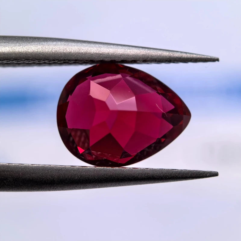 Ruby Pear Shape VVS1 Lab Grown Gemstone Pigeon Blood Red Color DIY Ring Necklace Earrings Main Materials Certificate Wholesale