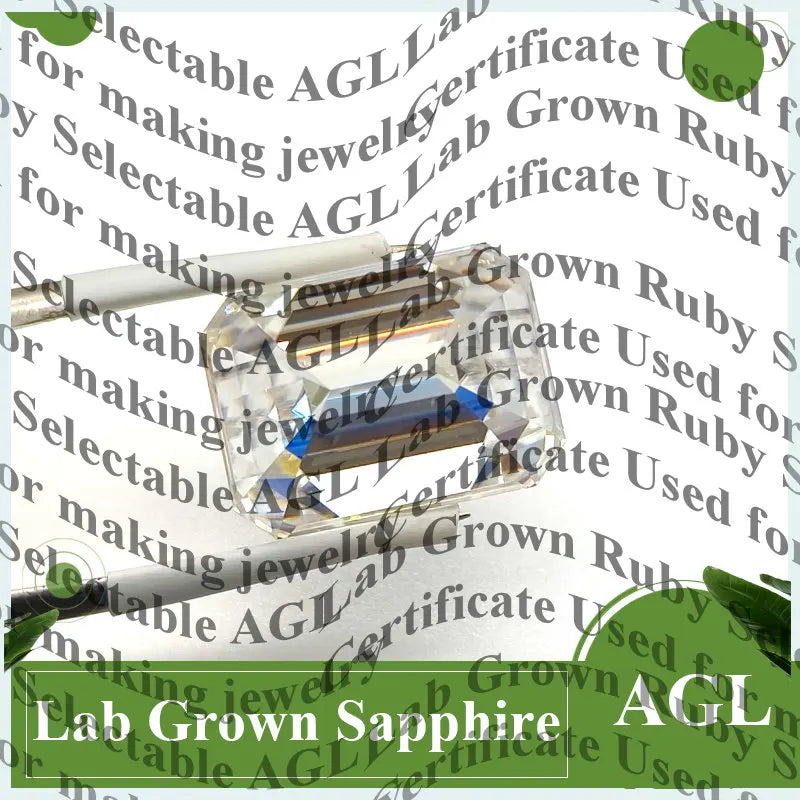 Emerald Cut Moissanite Stone VVS1 Rainbow Green Color Certificate Artificial Gemstone DIY Jewelry