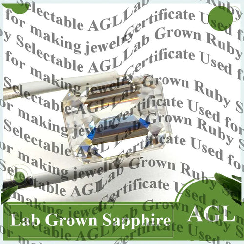 Emerald Cut Moissanite Stone VVS1 Royal Bllue Color Certificate Artificial Gemstone DIY Jewelry