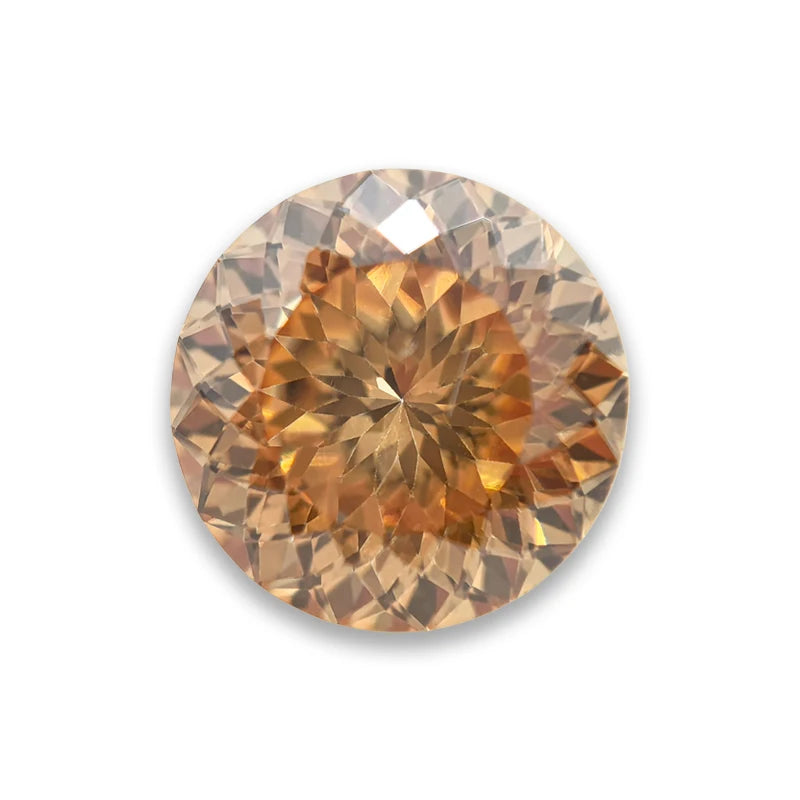 Moissanite Stone 100 Faceted Champagne Primary Color Round Shape Lab Grown Diamond Charms for Jewel Making  with Certificate
