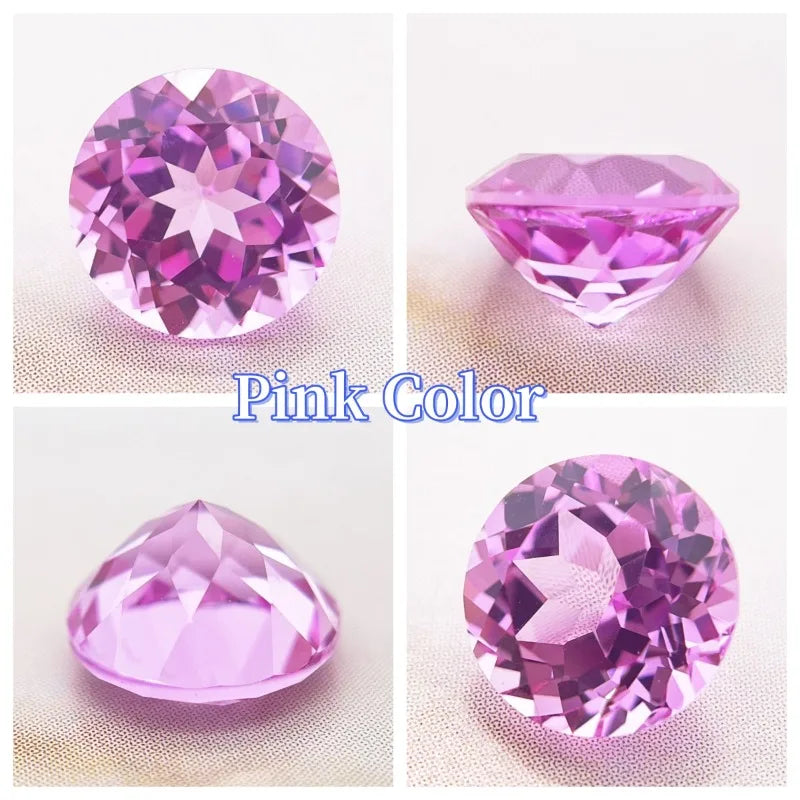 Lab Grown Sapphire Round Cut Hot Pink Color Gemstone DIY Jewelry Making Inlay Ring Necklace Bracelet Selectable AGL Certificate