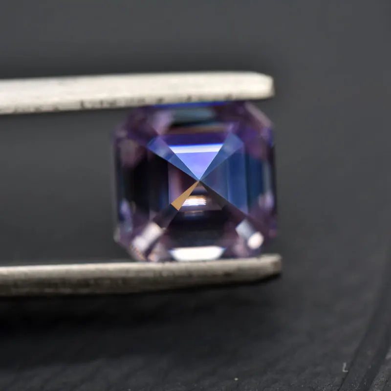 Moissanite VVS1 Square Shape Asscher Cut Gatnet Color Certificate Synthetic Gemstone