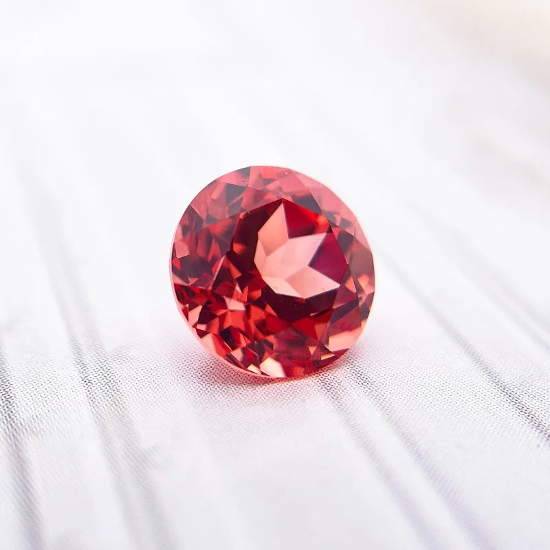 Lab Grown Padparadscha Round Cut Fire Lotus Color Gemstone for Jewelry Setting Lab Sapphire Synthetic Selectable Certificate